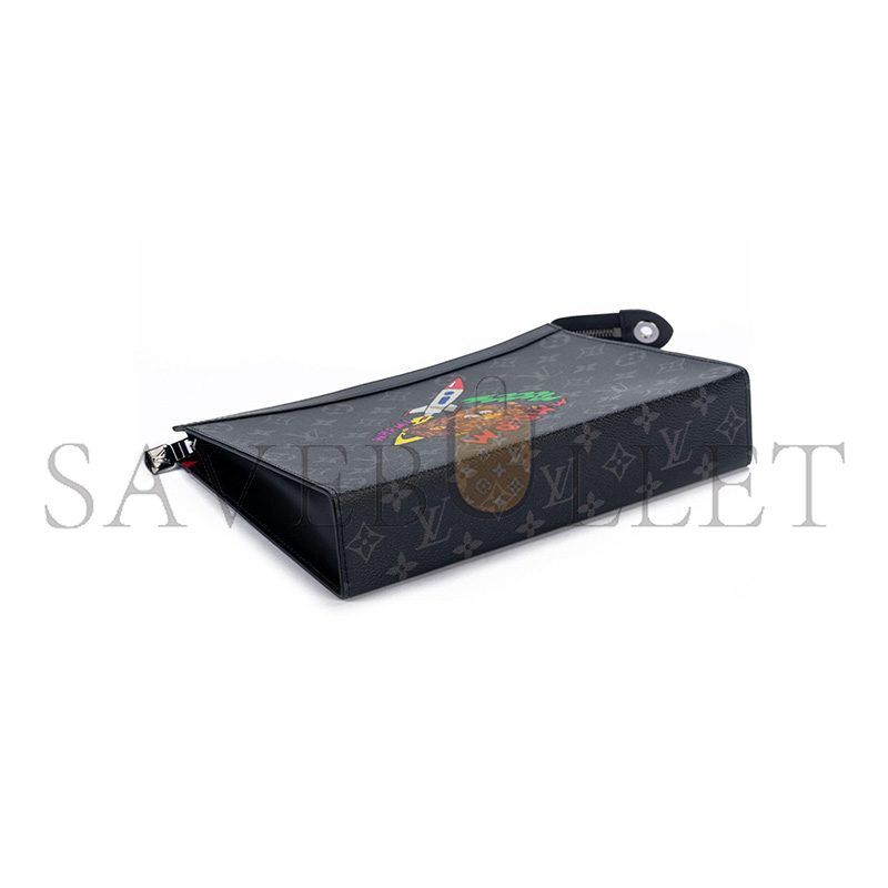 LOUIS VUITTON POCHETTE VOYAGE COMIC TRUNK MONOGRAM ECLIPSE CANVAS MM M80914 (26*20*5cm)